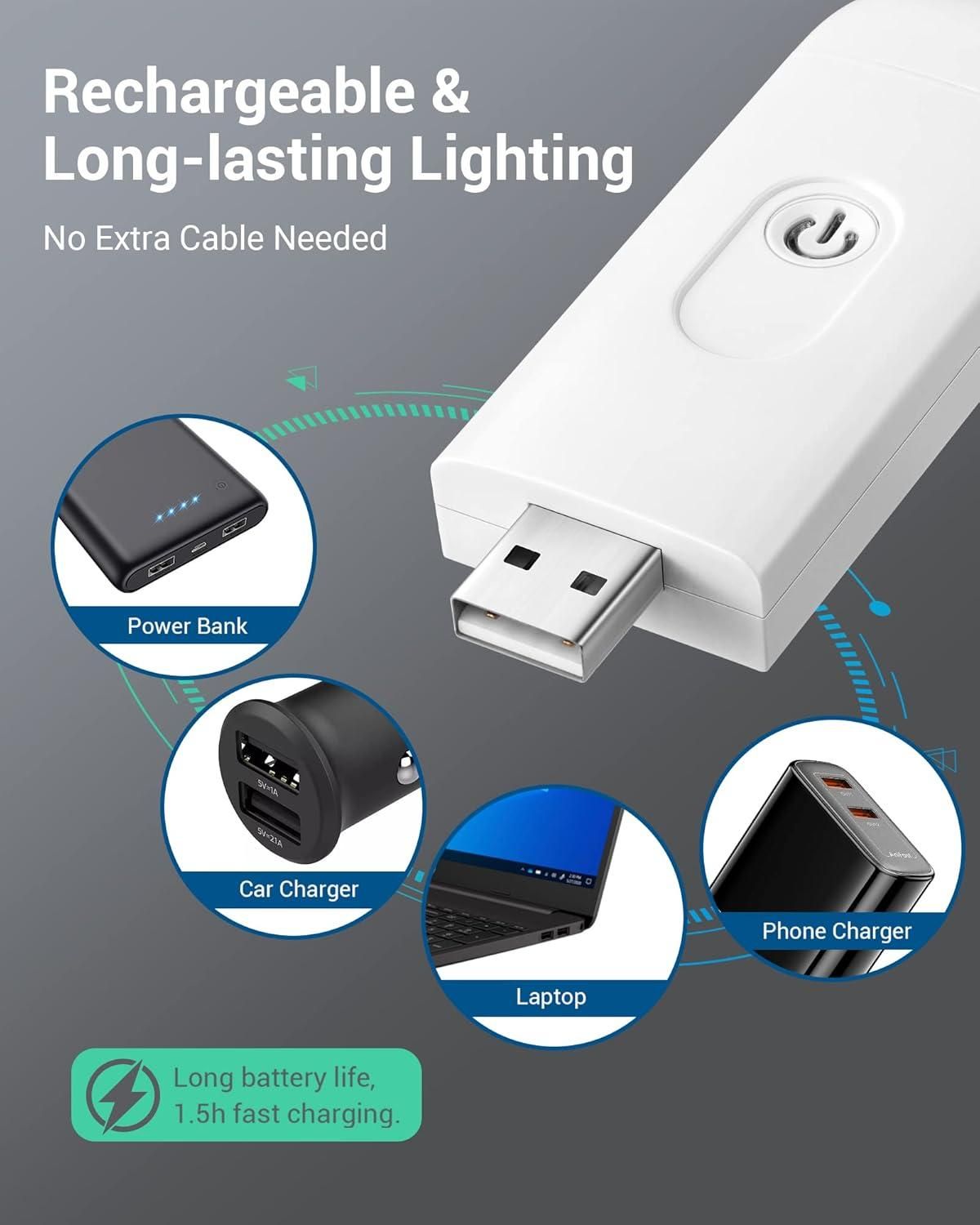 USB Rechargeable Book Reading Light – Adjustable Brightness &amp; Eye-Protection