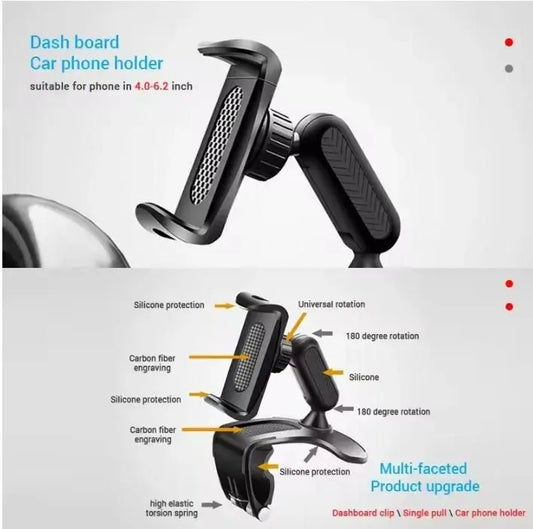 Phone Holder 360° Free Rotation – Car Mount for Dashboard, Rearview Mirror & Sun Visor sopingsearch.store